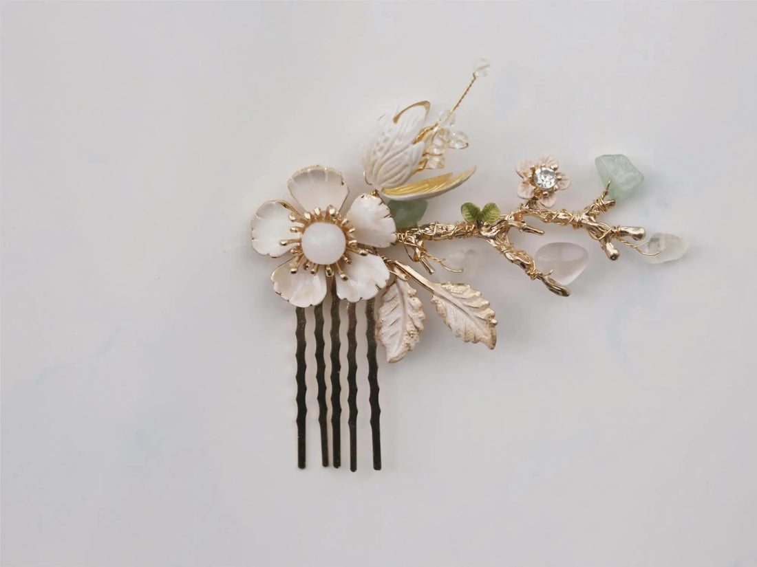 Wedding Hair Accessories Flower Leaf Hair Pin Combs Vintage Head Pieces Hairpins For Bride Women Bridesmaids Bridal Jewelry