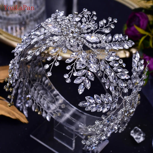 Youlapan HP409 Mariage Femme Tiara Coiffes For Bridal Band Band Mariage Accessoires de cheveux Luxury Righestone Bride Headswear