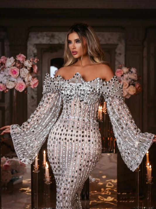 Весільна сукня з русалок для русалок ілюзія перлина наречена халат розкішні кристали для підлоги весільні сукні Vestidos de novia
