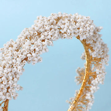 Gold Color Headband Hairband Handmade Headpiece For Bride Women Headwear Headdress Bridal Hair Jewelry Wedding Accessories