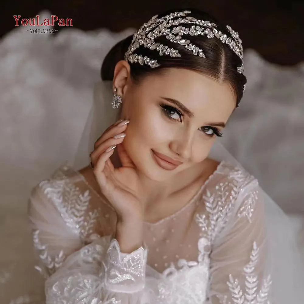 Youlapan HP425 Bridal Bandband Wedding Crowns Crowns Bride Tiara and Headress Women Headpice Hair Accessoires Pageant Head Jewelry