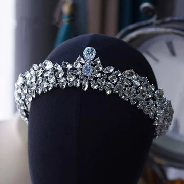 Crystal Tiaras and Crowns Rhinestones Zirconia Diadem For Brides Princess Queen Headband Wedding Accessories Bridal Hair Jewelry