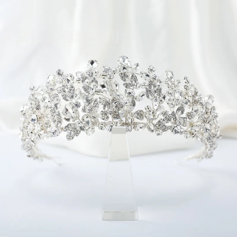 Handmade alloy rhinestone crystal freshwater pearl bridal tiara wedding bridesmaids crown women hair jewelry – Pollyanna Events