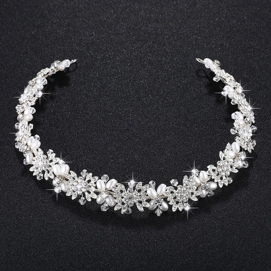 Luxury Clear Crystal Headbands for Women Bridal Hair Vine Pearl Wedding Hair Jewelry Accessories Bride Headpiece Crowns Gifts