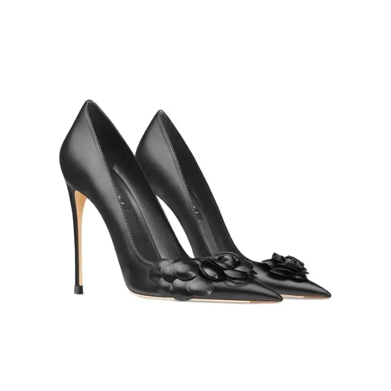 Women luxury brand genuine leather classic high heels bride pointed toe pumps party wedding shoes – Pollyanna Events