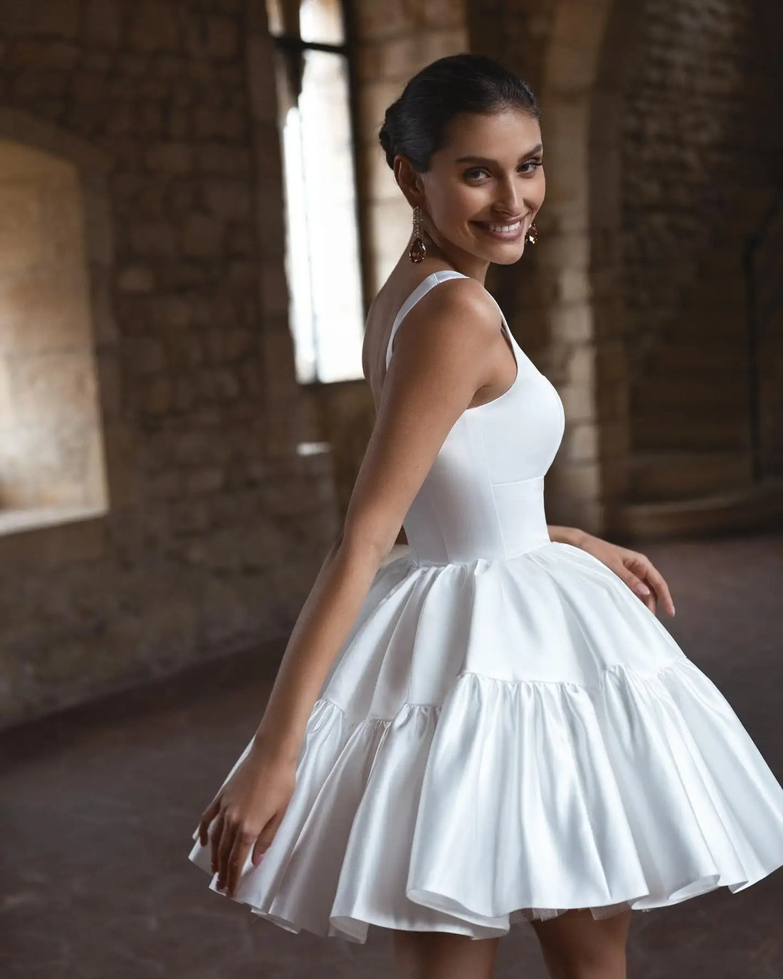 Mini Sexy Wedding Dresses 2025 Spaghetti Straps Bride Dress Short A line Brides Dance Dress Customized Wedding Party Dress