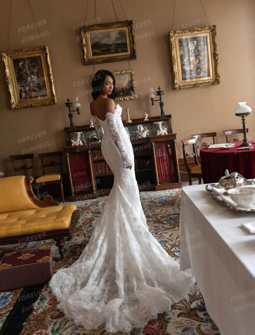 Simple Lace Sweetheart Wedding Dresses Woman's Mermaid Appliques Sweep Train Bride Gowns Sleeveless Customized Vestidos De Novia