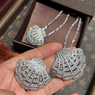 Shell AAA Zircon Bridal Earrings CZ Cubic Zirconia Wedding Earring For Brides Accessories Women Party Dinner Dress Jewelry
