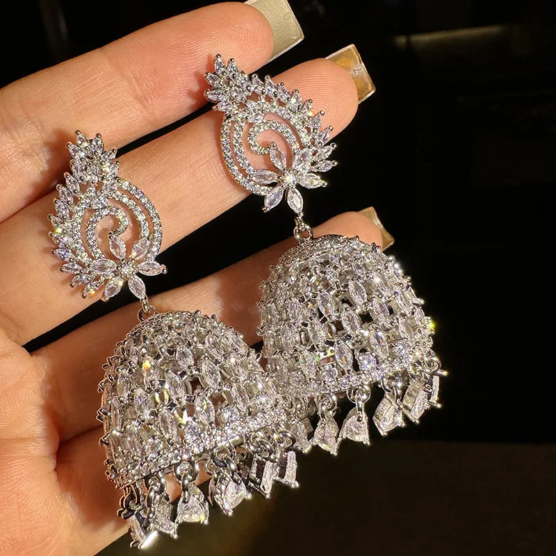 Luxury AAA Zircon Bridal Earrings CZ Cubic Zirconia Wedding Earring For Brides Women Accessories Dinner Party Gifts Jewelry