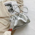 Luxurious Gold Cloud Bag For Women Leather Hobos Retro Cloud Crossbody Bag Small Phone Bag Design Clutch Clip Bag Female Bolsa Silver