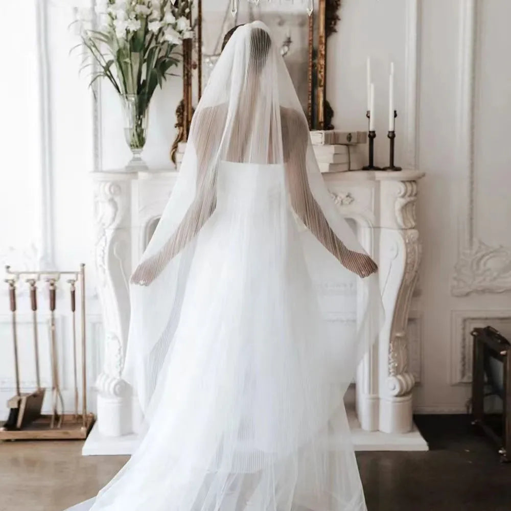 150cm Bridal Veil White Wedding Veils For Brides Evening Dinner Party Dress Women Girl Gifts Hair Accessories Jewelry