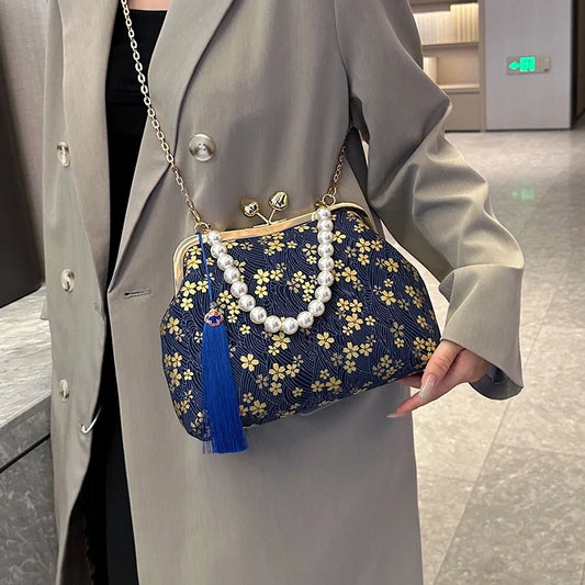 2024 Nouveau Luxury Broidered Retro Handbag Handing Evening Clutch Sac Design Madames Mariage Sortie Sac à main Sac à main