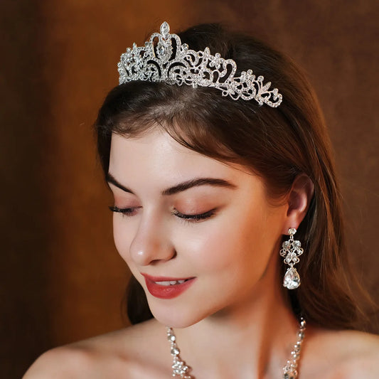 Elegance Pearl Bridal Wedding Tiaras and Crowns Bridal Hair Accessories Wedding Hair Jewelry Rhinestone Tiara Bride Headpiece