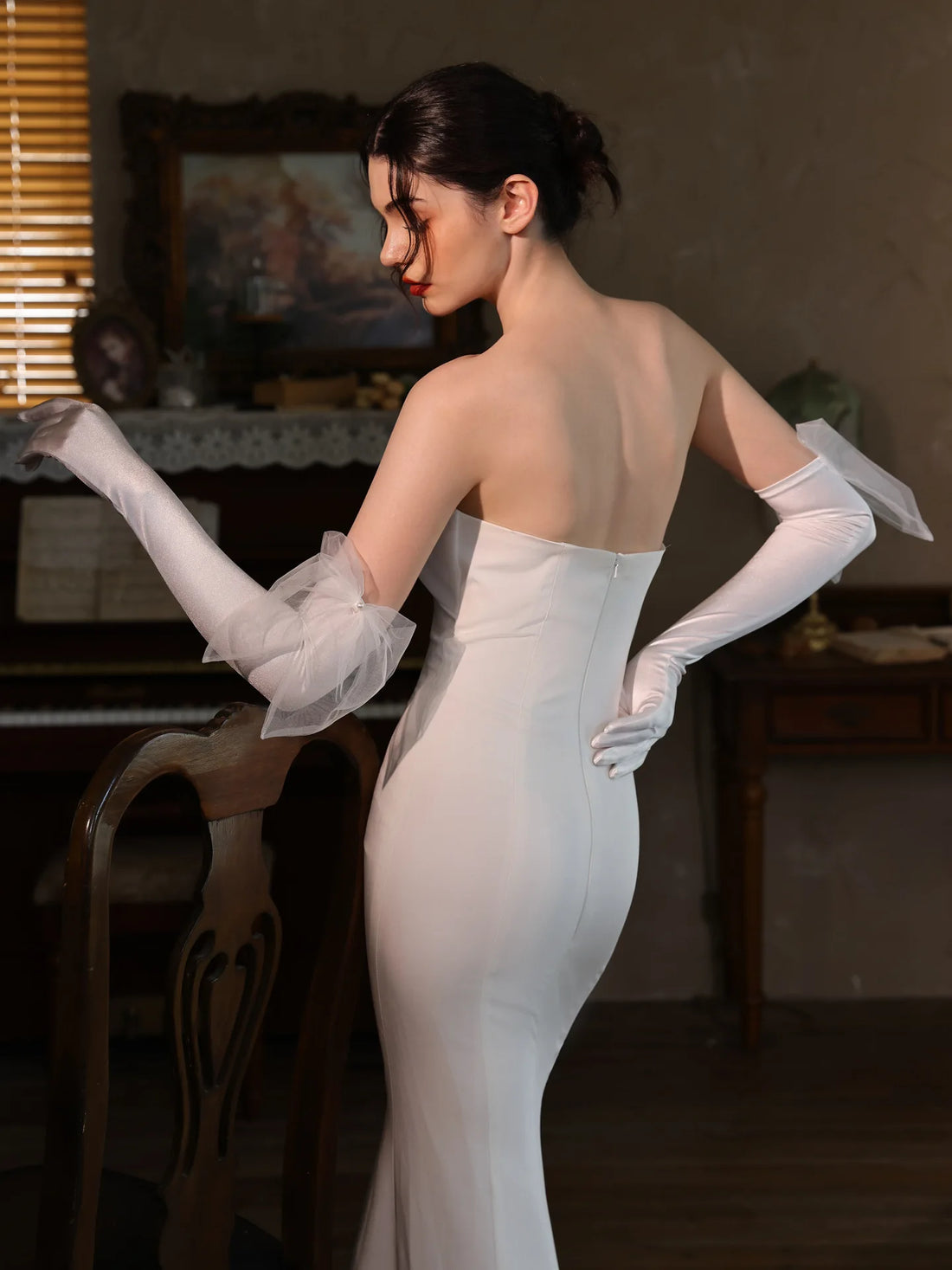 Long Bridal Gloves Bow Wedding Glove For Women Girl Party Evening Dress Jewelry Brides Accessories