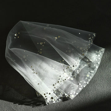 Short Crystal Bridal Veil Lace Wedding Veils For Evening Dinner Party Dress Women Gift Hair Accessories Brides Jewelry