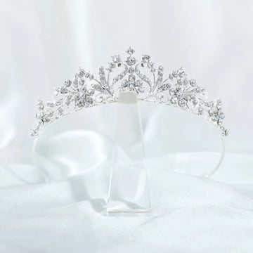 Sparkling Rhinestones Tiaras and Crowns Bride Wedding Hair Accessories Shiny Crystal Flower Headbands Hairbands Noiva Jewelry
