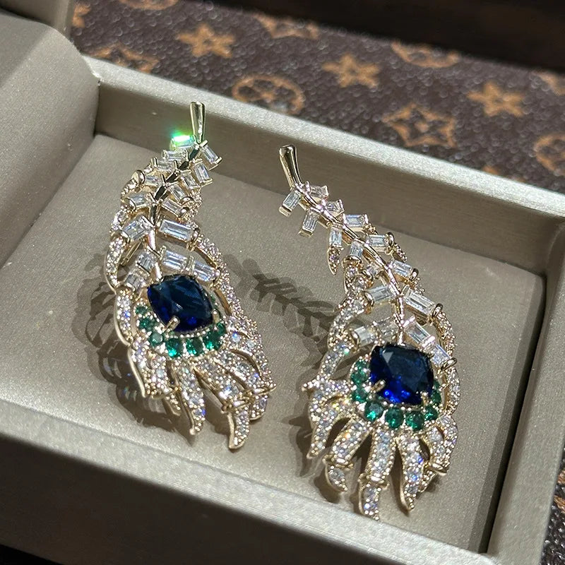 Luxury CZ AAA Zircon Bridal Earrings Colorful Cubic Zirconia Wedding Earring For Women Bride Accessories Birthday Gifts Jewelry