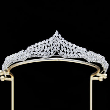 Cubic Zirconia Tiaras and Crowns Zircon Headband For Brides Women Prom Pageant Headpiece Wedding Accessories Bridal Hair Jewelry