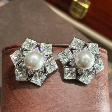 Luxury AAA Zircon Bridal Earrings Pearl CZ Cubic Zirconia Wedding Earring Brides Women Accessories Party Dinner Dress Jewelry