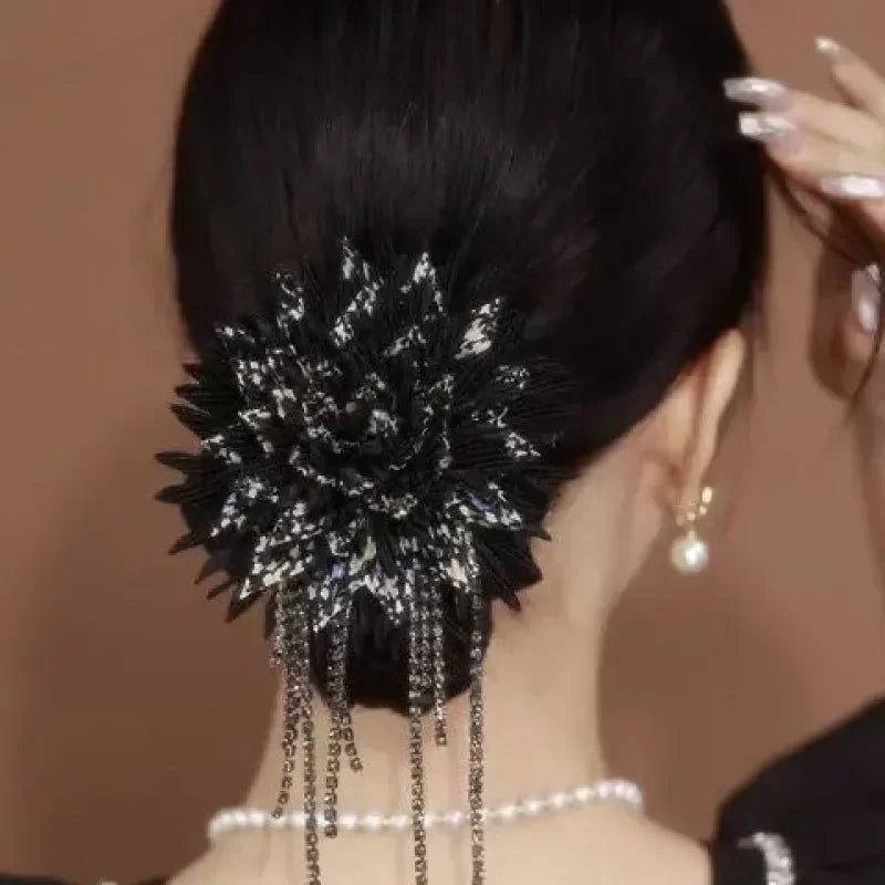 Fashion Hair Accessories Flower Hair Ring  Large Intestine Ring Headdress Women Jewelry Headpiece   Tassel Hair Ring Diademas