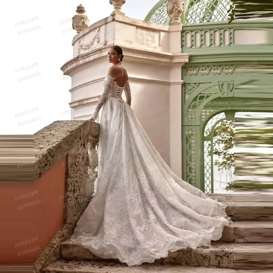 Exquisite Lace Wedding Dresses Woman's Appliques Off Shoulder Bride Gowns Tulle Backless Fluffy Customized Vestidos De Novia