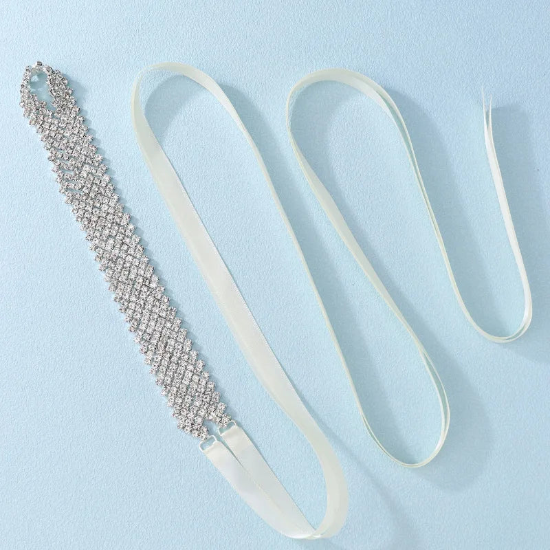 Rhinestones Wedding Belt Crystal Bridal Belts Sash For Women Party Evening Dress Brides Jewelry