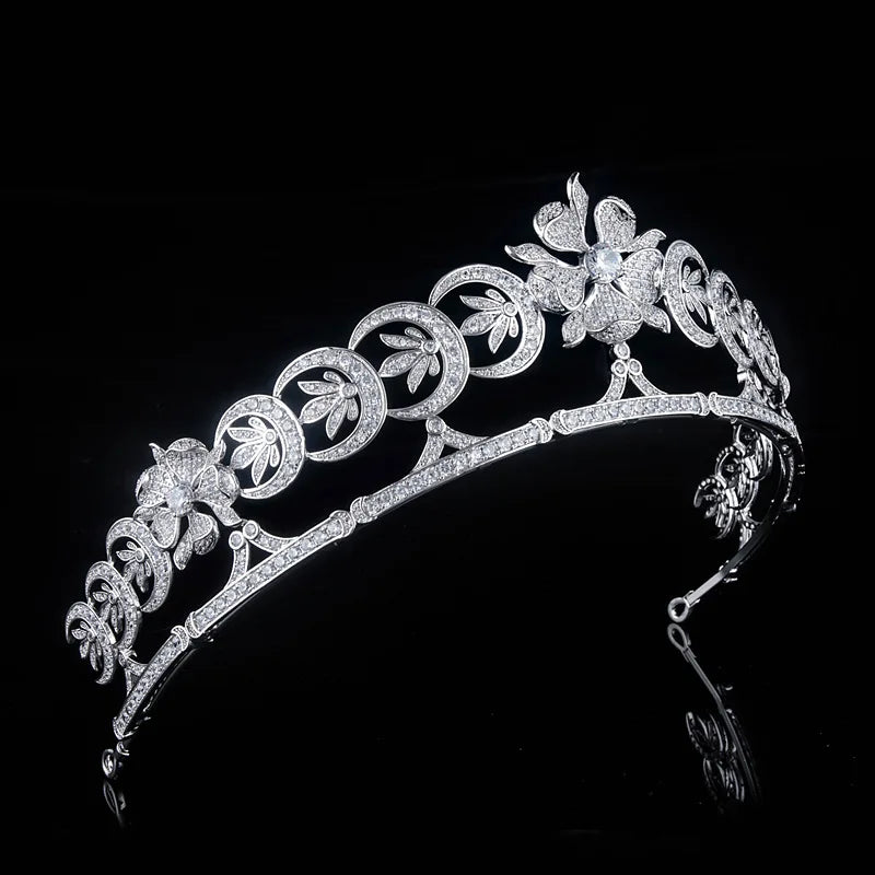 AAA Zircon Tiaras and Crowns CZ Cubic Zirconia Diadem For Brides Queen Princess Headband Wedding Hair Accessories Bridal Jewelry