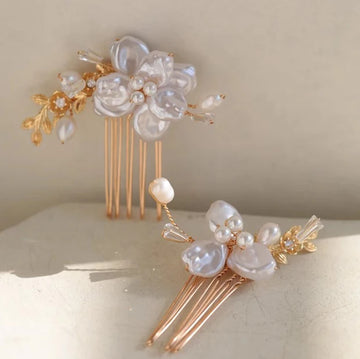 Wedding Accessories Floral Flower Hair Comb Pin Clip Gold Color Head Piece For Brides Bridesmaids Hairpin Bridal Jewelry