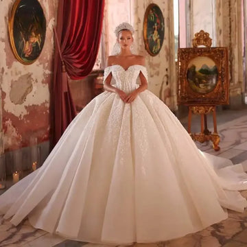 Customize Exquisite Appliques Ball Gown Wedding Dress 2026  Sweetheart Off Shoulder Princess Bridal Gown Vestidos de novia