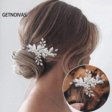 Combinadores de cabello de boda U Forma Pearl Clips Accesorios para mujeres Adornos de la cabeza