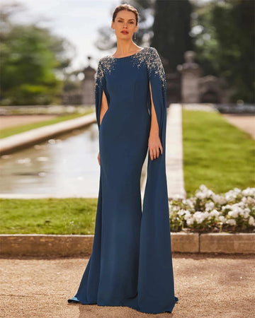 Exquisite Jersey Evening Dress High Quality Scoop Long Sleeves Dress Classic Special Occasion Gowns