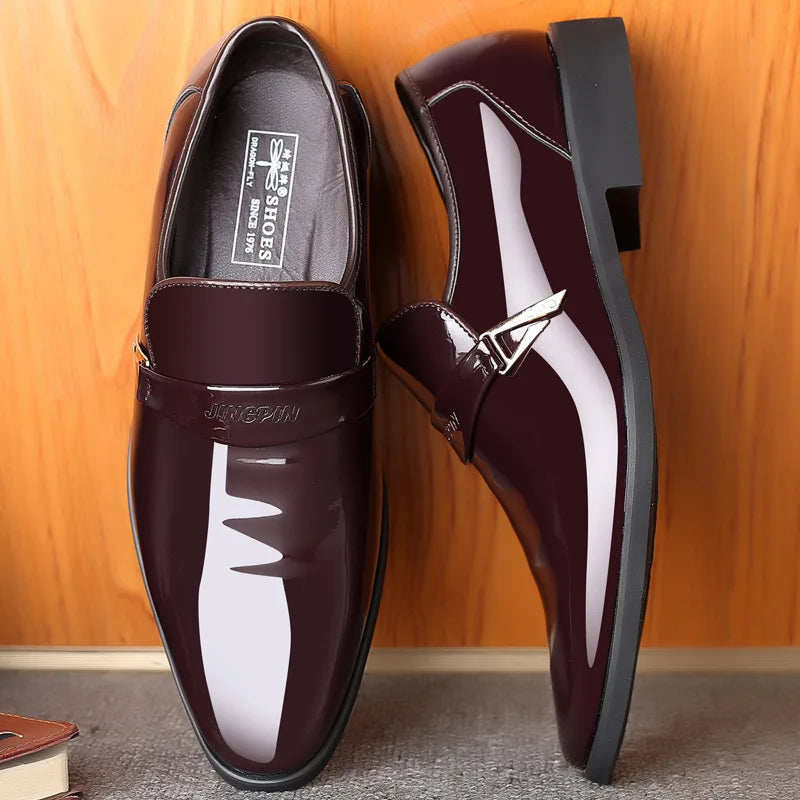 Classics Business Glossy Leather Dress Shoes Men Non-slip Tenis Masculino Elegant Designer Wedding Shoes for Men