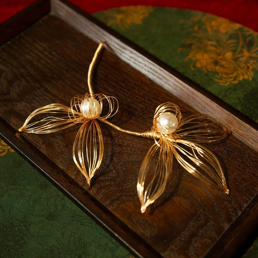 Gold Color Hair Pin Clip Pearl Head Piece For Bride Bridesmaids Handmade Hairpin Bridal Jewelry Wedding Accessories