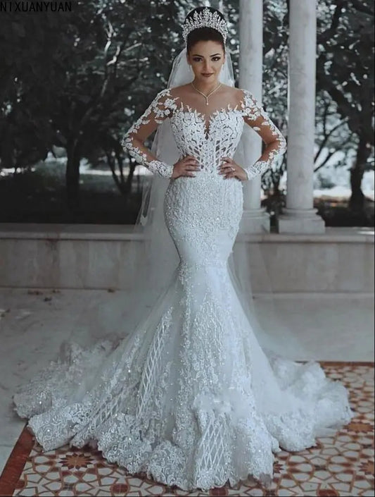 Весільна сукня з русалка розкішна 2022 Нова колекція Весільні сукні для жінок 2023 Наречена нареченої вечірки офіційна жінка -гість