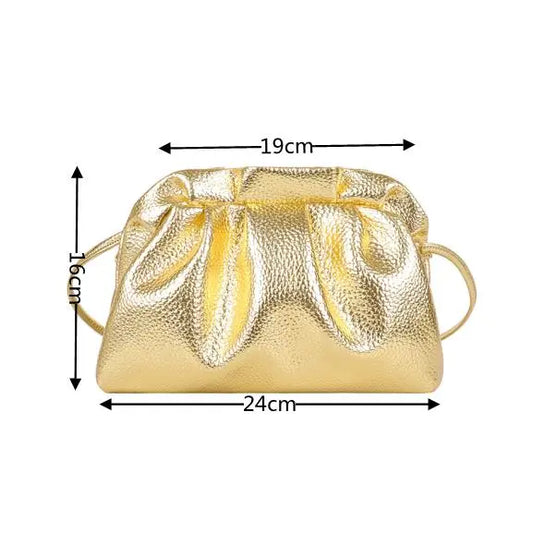 Luxurious Gold Cloud Bag for Women Leather Hobos Retro Cloud Crossbody Bags Bolsa de teléfono Pequeño Bolsas de bolsillo Bolso Femenino Bolsa