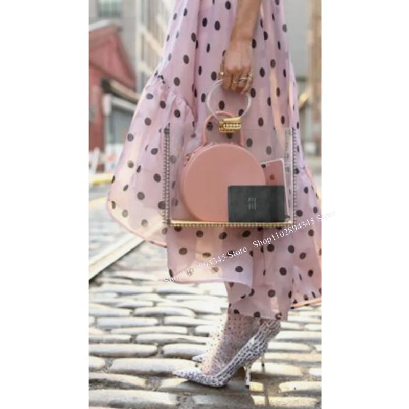 Polka dot pointed toe women pumps slip on thin high heels fashion novel style big size shoes – Pollyanna Events