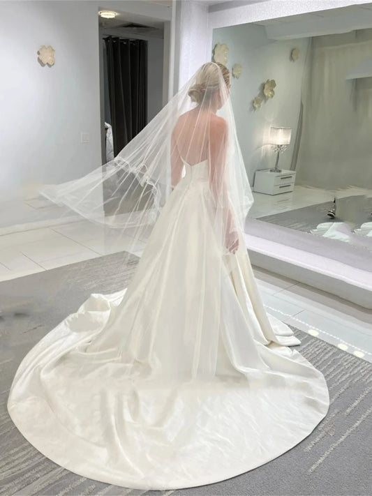 Елегантні весільні сукні без бретелей A-Line Весільні сукні Сексуальні шати для офіційної вечірки 2024 Simple Vestidos de novia