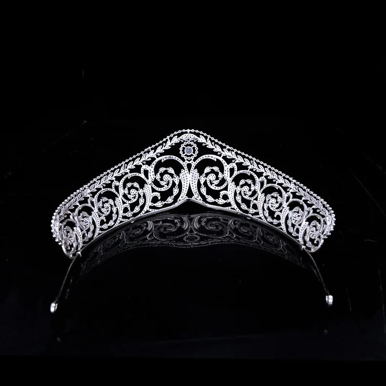 CZ Zirconia Tiaras and Crowns AAA Zircon Headband Brides Women Princess Queen Headpiece Wedding Accessories Bridal Hair Jewelry