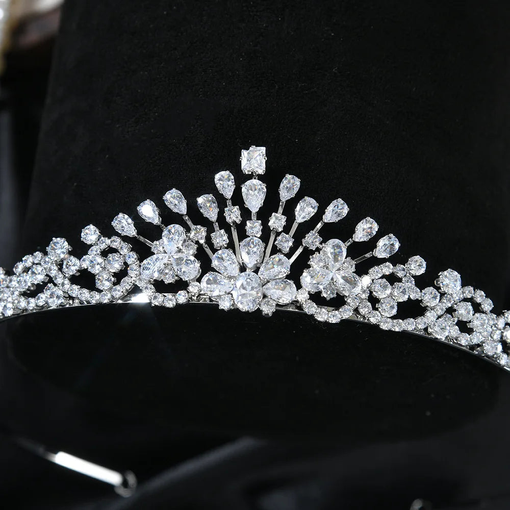 Bridal Hair Jewelry AAA Zircon Tiaras and Crowns CZ Zirconia Headband Women Brides Prom Pageant Headpiece Wedding Accessories