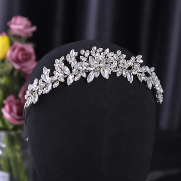 Wedding Bridal Headband Handmade Rhinestone Crystal Flower Headband Hairband Tiara For Women Wedding Hair Accessories Jewelry
