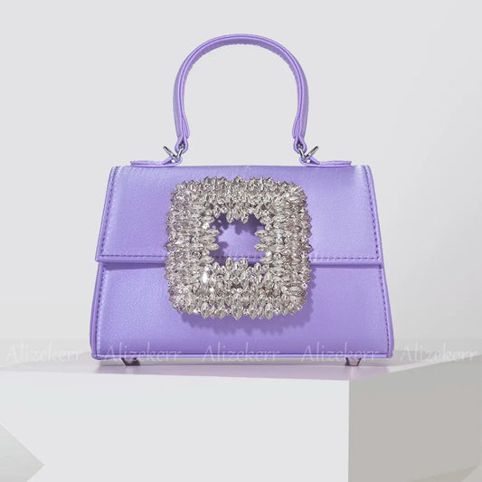 Women Diamonds Satin Handbags New Luxury Boutique Crystal Evening Clutch Purses Wedding Party Chain Crossbody Bags Top Quality