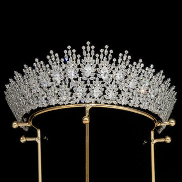AAA Zircon Tiaras and Crowns Cubic Zirconia CZ Headband For Brides Prom Pageant Diadem Wedding Hair Accessories Bridal Jewelry