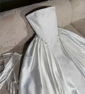 Strapless satin pearls A-line floor-length gorgeous formal bridal gown wedding dress – Pollyanna Events