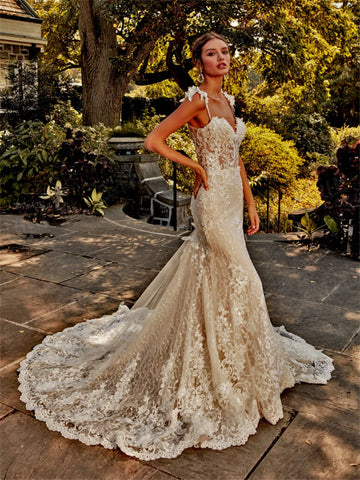 Кохана весільна сукня русалка нареченої сукні знімні спідниці весільна сукня примхливі шаруватими Vestidos de novia robe de marieee