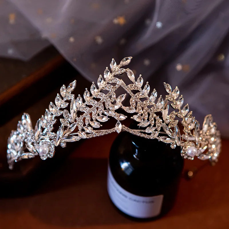 Bridal Hair Jewelry Rhinestones Crystal Crowns and Tiaras Women Brides Princess Queen Headband Headpiece Wedding Accessories