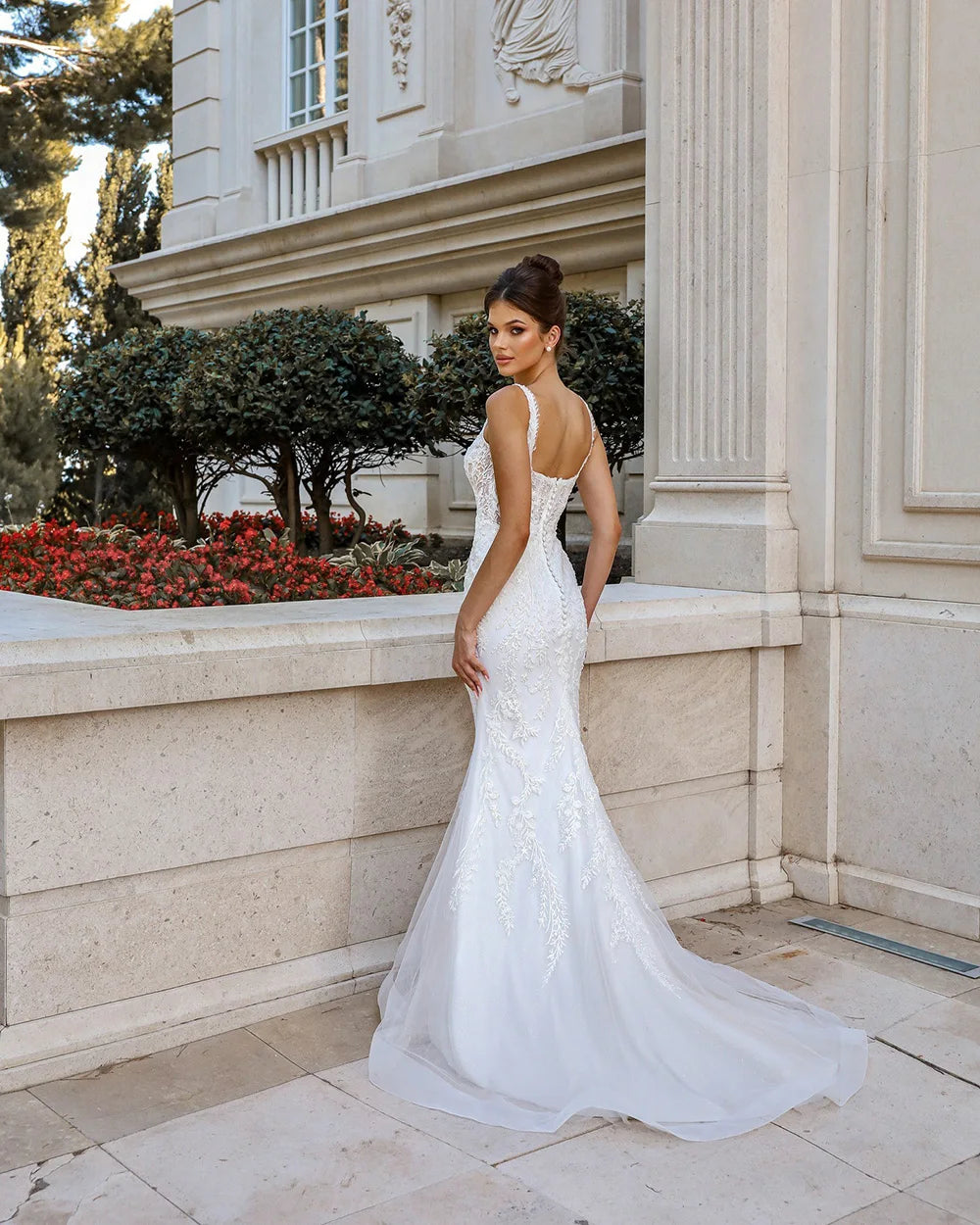 Mermaid Wedding Dresses 2025 Luxury Square Neck Backless Lace Applique Brides Dress Vestido De Noiva Bridal Gown Customized