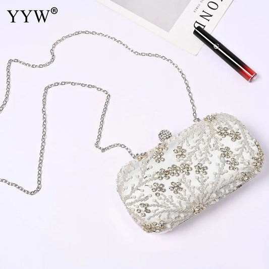 Yyw dameskoppelingszak kristal parelparelklapen Purse luxe handtas borduurwerk avondtas trouwtassen voor bruidsschoudertas