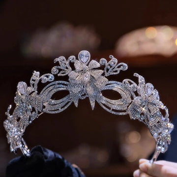 Bridal Hair Jewelry Rhinestones Zirconia Tiaras and Crowns Princess Queen Diadem For Brides Women Headpieces Wedding Accessories
