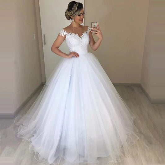 ZJ9293 Lace Appliques Detachable Skirt Wedding Dresses Off The Shoulder 2 in 1 Prom Gowns Lace Up Back Bridal For Women Party