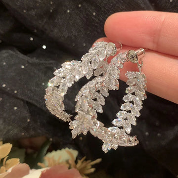 High Quality AAA Zircon Bridal Earrings Heart Zirconia Wedding Earring For Brides Women Accessories Birthday Gifts Jewelry